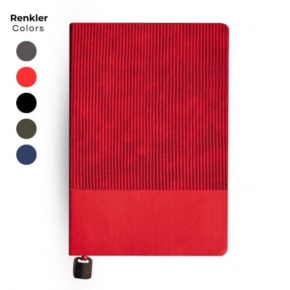 Kadife Dokulu Fitilli Tarihsiz Promosyon Defter 